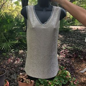 Ann Taylor Factory Gold/Silver Lace Tank